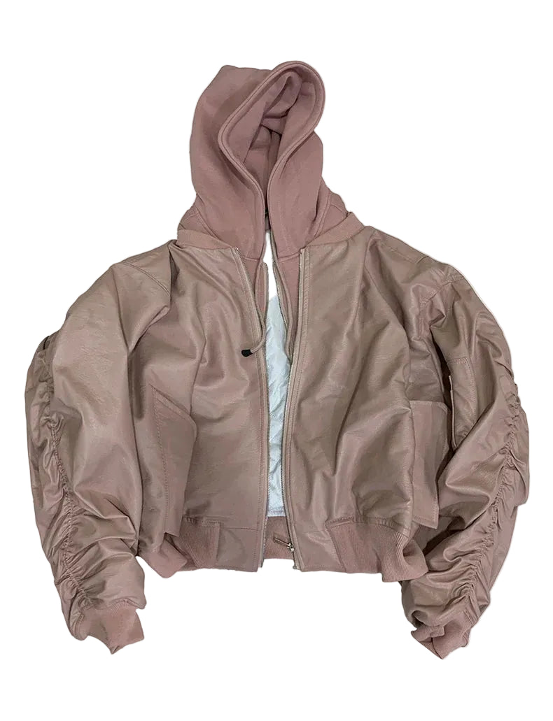 Hooded Leather Jacket