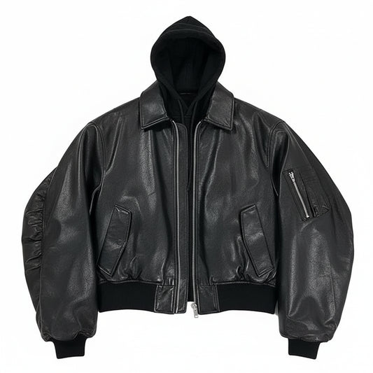 Hooded Leather Jacket