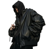 HOODED LEATHER JACKET