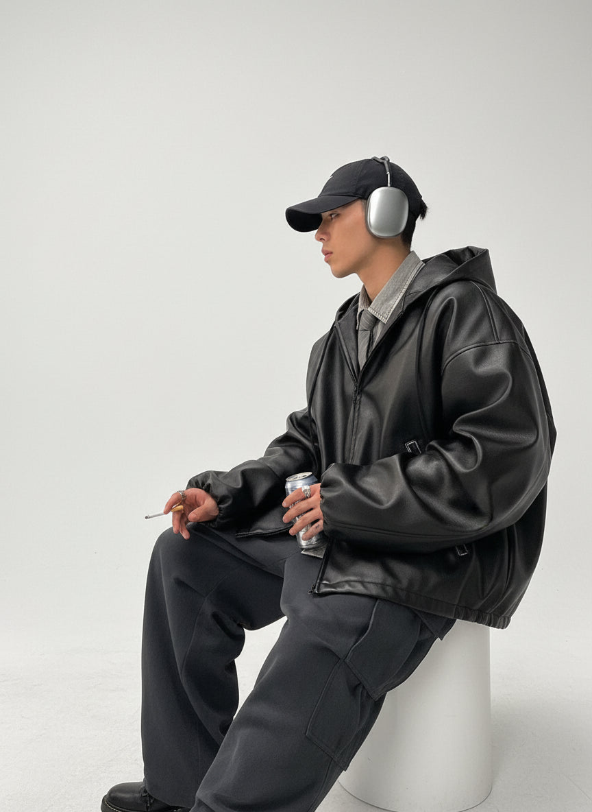 Oversized Leather Jacket